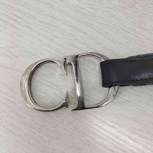 クリスチャンディオール Christian Dior CDバックル トロッター柄 デニム ベルト レディース