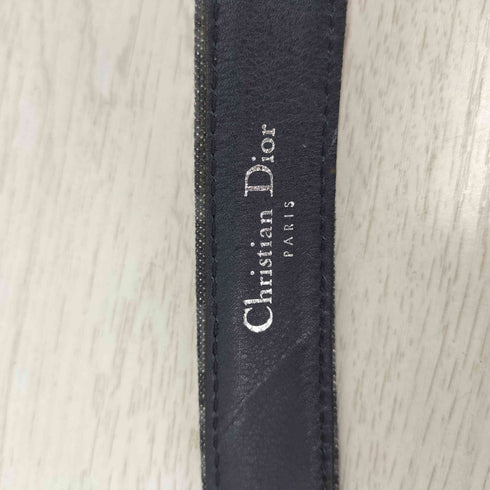 クリスチャンディオール Christian Dior CDバックル トロッター柄 デニム ベルト レディース
