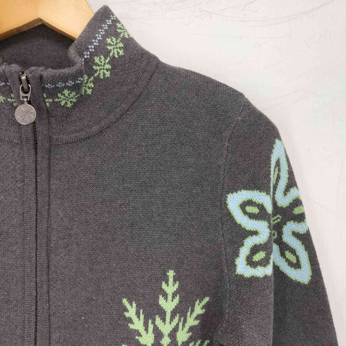 エディーバウアー Eddie Bauer ノルディック柄 ジップアップハイネックニット レディース
