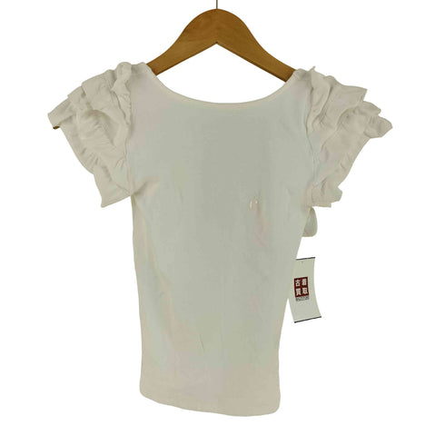 エピヌ epine ロゴ刺繍 袖フリル 半袖 Tシャツ レディース