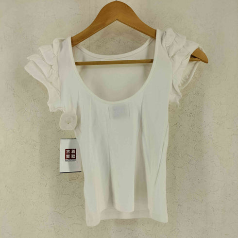 エピヌ epine ロゴ刺繍 袖フリル 半袖 Tシャツ レディース