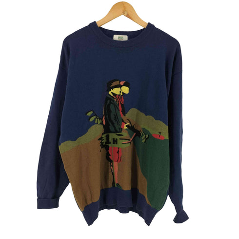 マンシングウェア Munsingwear 80-90s ウール ゴルフ デザイン ニット メンズ LL