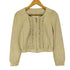 レッセパッセ LAISSE PASSE lamb leather ラムレザー 羊革 ノーカラー フリル ジップ ジャケット レディース 36