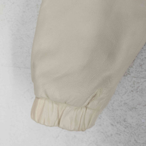 レッセパッセ LAISSE PASSE lamb leather ラムレザー 羊革 ノーカラー フリル ジップ ジャケット レディース 36