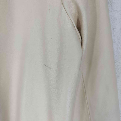 レッセパッセ LAISSE PASSE lamb leather ラムレザー 羊革 ノーカラー フリル ジップ ジャケット レディース 36