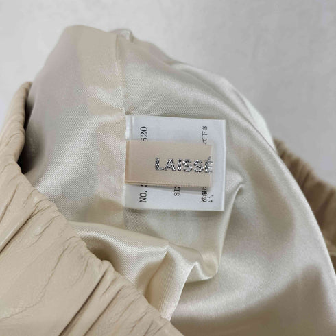 レッセパッセ LAISSE PASSE lamb leather ラムレザー 羊革 ノーカラー フリル ジップ ジャケット レディース 36