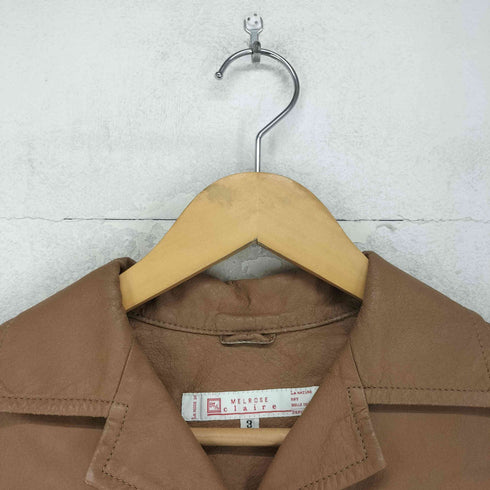 メルローズ MELROSE pig leather ピッグレザー 豚革 開襟 ジャケット レディース 3