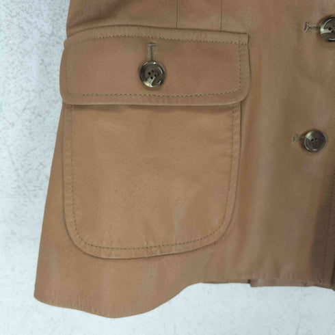 メルローズ MELROSE pig leather ピッグレザー 豚革 開襟 ジャケット レディース 3