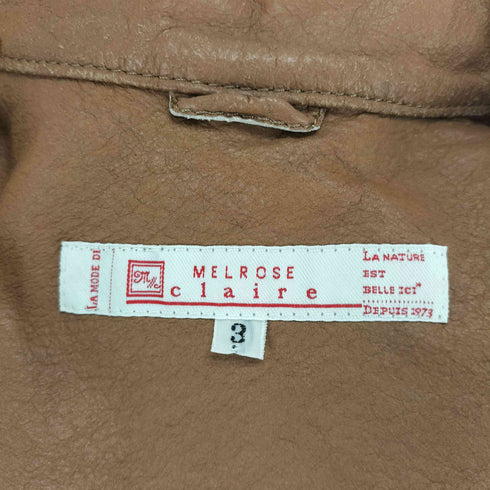 メルローズ MELROSE pig leather ピッグレザー 豚革 開襟 ジャケット レディース 3