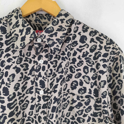 アベイシングエイプ A BATHING APE 初期タグ レオパード柄 長袖シャツ メンズ import:M