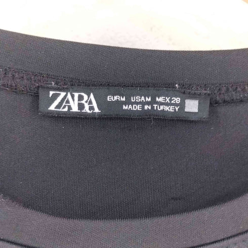 ザラ ZARA ニット切替 ロング ワンピース レディース M