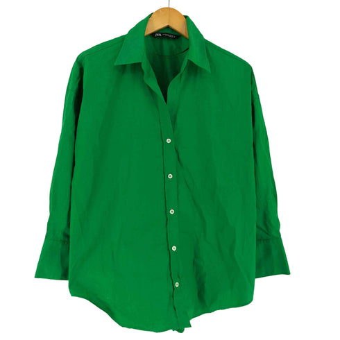 ザラ ZARA コットン 長袖 ポプリン シャツ レディース XS