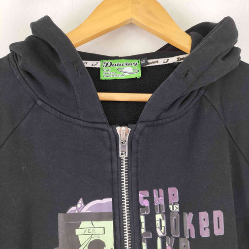 Daiwing キャラクターグラフィックプリント ジップパーカー メンズ import:XL
