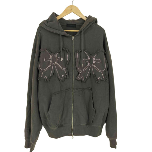 YOUHEE ユヒRIBBON HOOD ZIP-UP リボン フーディー ジップアップパーカー レディース FREE
