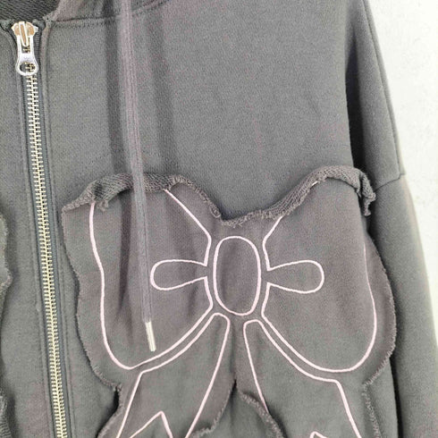 YOUHEE ユヒRIBBON HOOD ZIP-UP リボン フーディー ジップアップパーカー レディース FREE