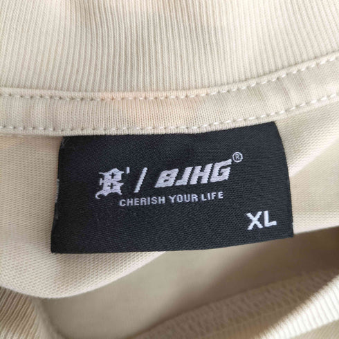 BJHG バタフライモチーフ刺繍 デザイン ショートスリーブ Tシャツ メンズ import:XL