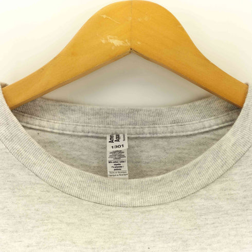 アメリカンアパレル AMERICAN APPAREL ロゴプリント 霜降りグレークルーネックTシャツ レディース import:S