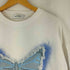 ADCVRTSY デニム切替 バタフライモチーフ刺繍デザイン ショートスリーブ Tシャツ メンズ import:XL