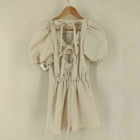 エピヌ epine scallop collar jaguard double ribbon rompers レディース