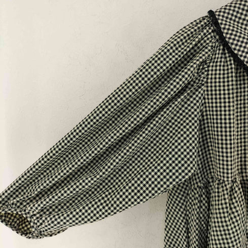 リトルサニーバイト little sunny bite Check puff sleeve mini dress チェック パフスリーブ ミニ ワンピース レディース S