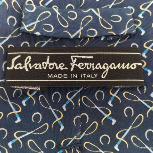 サルヴァトーレフェラガモ Salvatore Ferragamo 総柄 シルクネクタイ メンズ