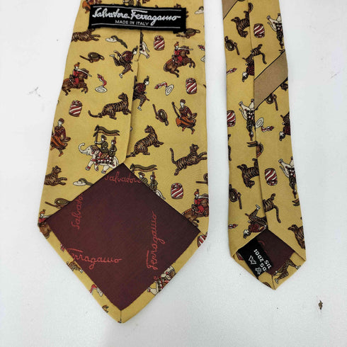 サルヴァトーレフェラガモ Salvatore Ferragamo アニマル柄 シルクネクタイ メンズ