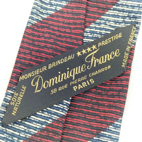 DOMINIQUE FRANCE ストライプ柄 シルクネクタイ メンズ