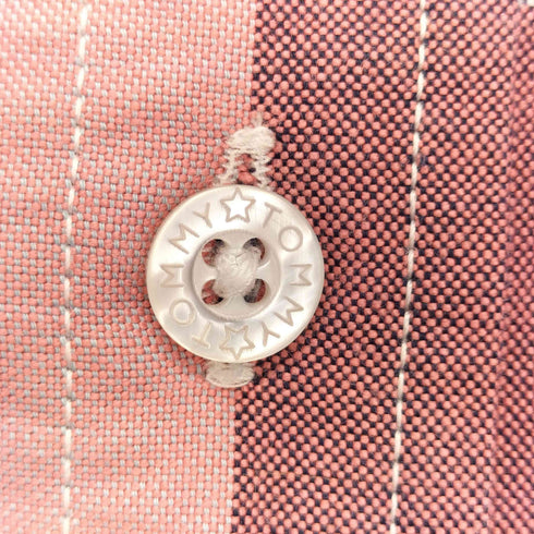 トミー TOMMY 刺繍ロゴ 半袖 ボタンダウンシャツ メンズ JPN:L