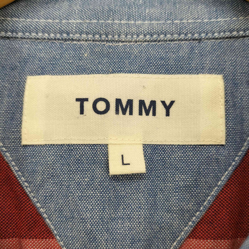 トミー TOMMY 刺繍ロゴ 半袖 ボタンダウンシャツ メンズ JPN:L
