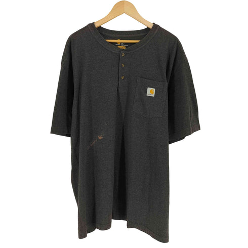 カーハート Carhartt 半袖 コットン ポリ ポケット ヘンリーネック Tシャツ メンズ 2XL