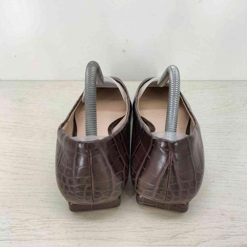 チャールズアンドキース CHARLES&KEITH Croc-Effect Square Toe Ballerina スクエア パンプス レディース JPN:37