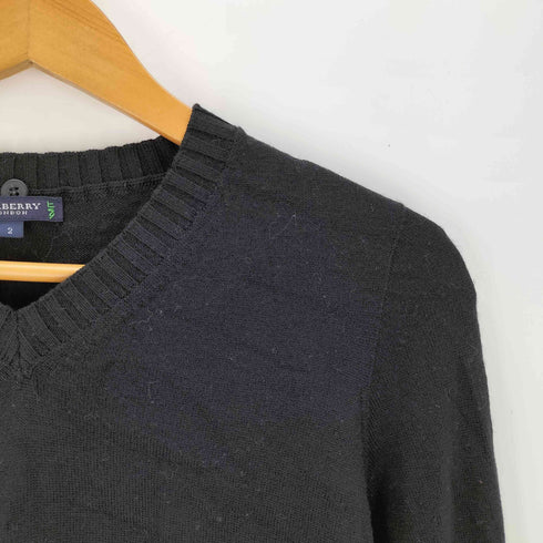 バーバリーロンドン BURBERRY LONDON ホースロゴ 刺繍 Vネック リブニット レディース 2