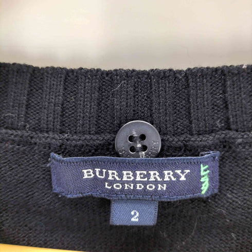 バーバリーロンドン BURBERRY LONDON ホースロゴ 刺繍 Vネック リブニット レディース 2