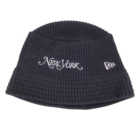 ニューエラ NEW ERA KNIT BUCKET NEWYORK MAGAZINE 刺繍 ニット バケットハット メンズ MEDIUM/LARGE