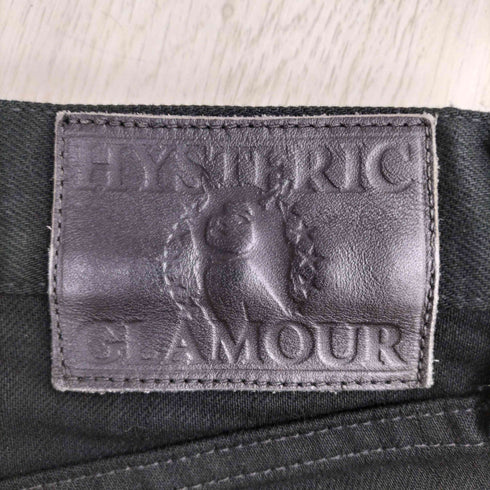 ヒステリックグラマー HYSTERIC GLAMOUR ピラミッドスタッズ ブラックSデニムスリムパンツ レディース 28