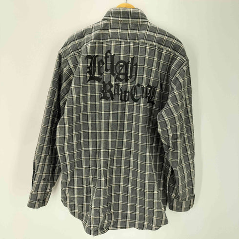 レフラー Leflah 刺繍 バック プリント チェック柄 L/S シャツ メンズ JPN:M