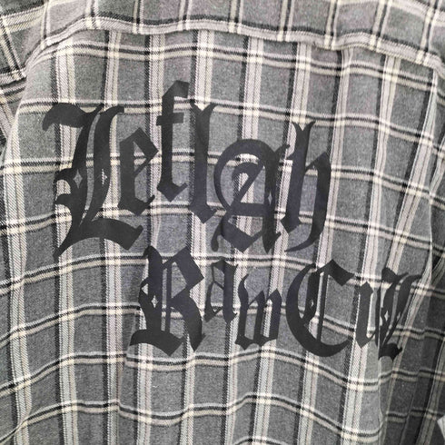レフラー Leflah 刺繍 バック プリント チェック柄 L/S シャツ メンズ JPN:M