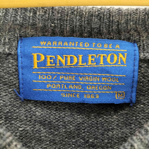 ペンドルトン PENDLETON LAMBSWOOL 100% Vネック ニットセーター メンズ M
