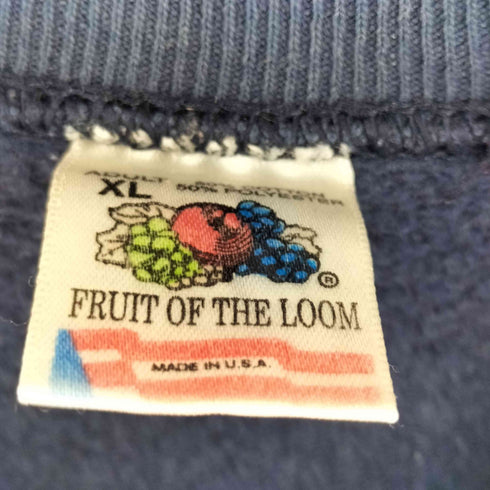 フルーツオブザルーム FRUIT OF THE LOOM 90S USA製 コットン ポリ 鴨 プリント ラグランスリーブ スウェット メンズ XL