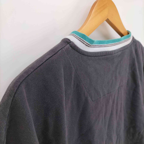 ナイキ NIKE 00S スウッシュワッペン リブライン Vネック S/S Tシャツ メンズ import:L