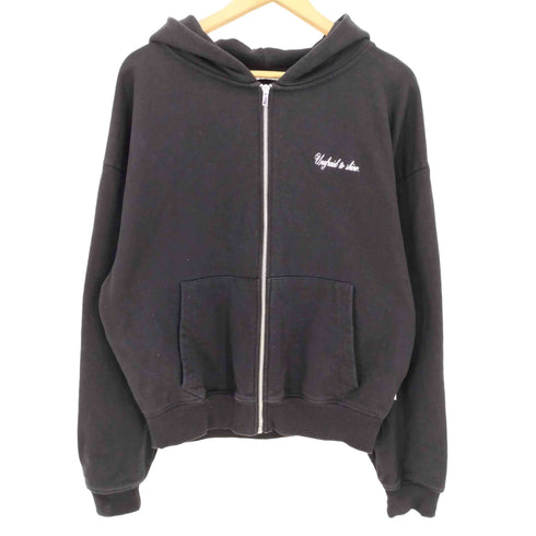 ザラ ZARA クロップドフィット テキストプリントフーディ メンズ import:M