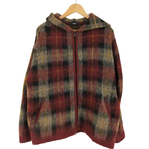 グラム glamb Check Knit Hoodie チェックニットフーディー ジャケット メンズ M