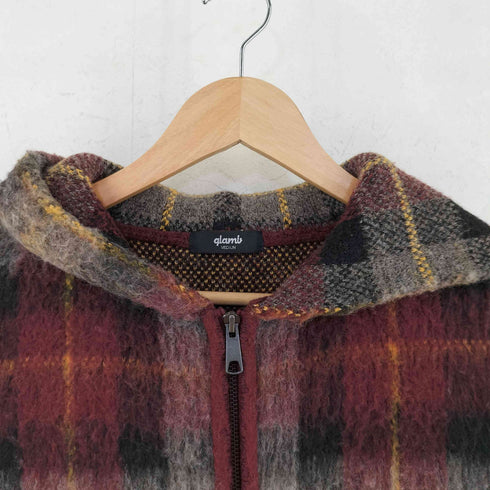 グラム glamb Check Knit Hoodie チェックニットフーディー ジャケット メンズ M