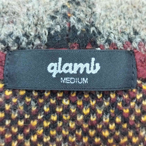 グラム glamb Check Knit Hoodie チェックニットフーディー ジャケット メンズ M