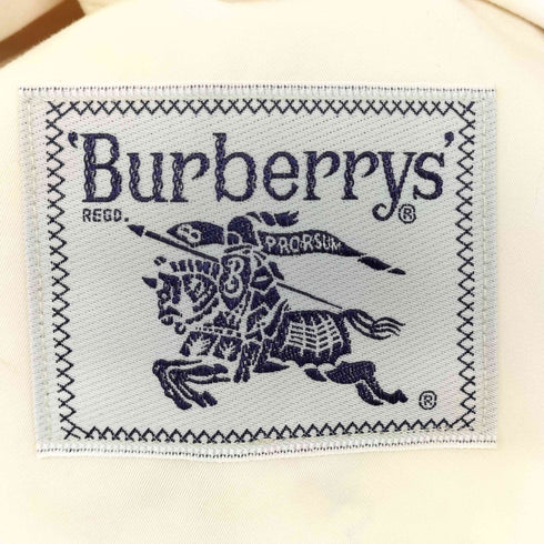 バーバリーズ BURBERRYS 90S 白タグ期 袖口チェック 金ボタン ステンカラーコート レディース