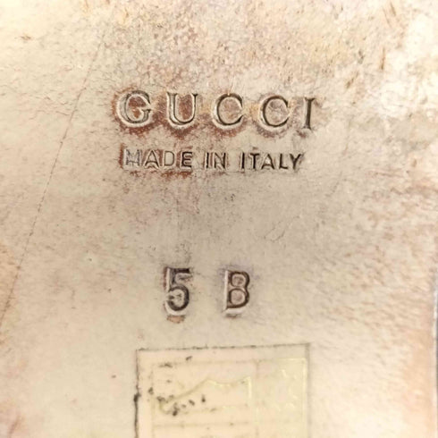 グッチ GUCCI スクエアトゥ ホースビット サイドゴア レザー ブーツ レディース 5B