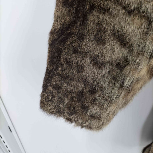 キャット リアルファー 毛皮 ダブル コート ラグラン メンズ JPN:M