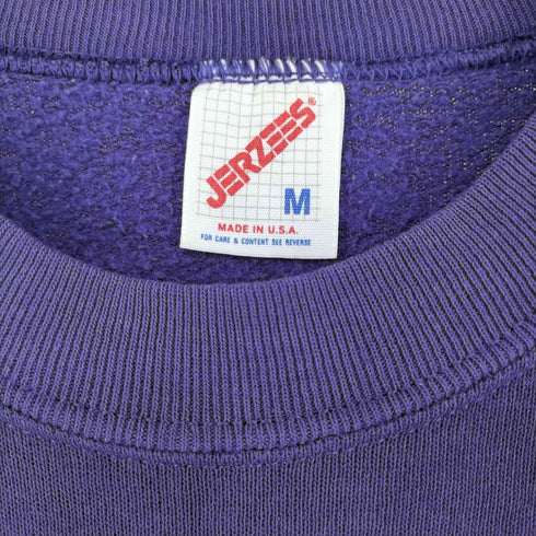 ジャージーズ JERZEES 80-90s USA製 コットン ポリ メッセージプリント スウェット メンズ M