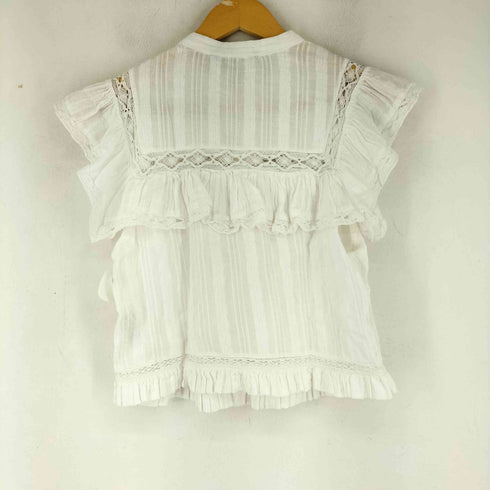 ザラ ZARA レースフリルブラウス レディース import:M