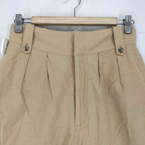 マカフィー MACPHEE コットンリネンスラブタイプライター タックハーフパンツ レディース JPN:36